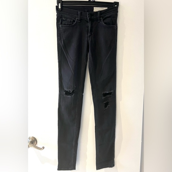Rag & Bone Jean Size 25 Soft Rock Distressed Skinny Jeans Made in USA - Picture 2 of 11